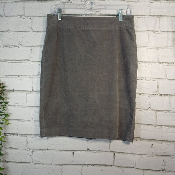 J. CREW STRETCH CORDUROY GRAY SKIRT, SIZE 6, GREAT CONDITION, WOMENS - Picture 1 of 6